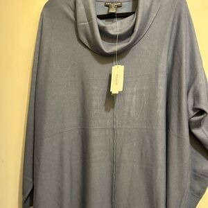 NWT Chelsea & Theodore Women’s Cowl/Turtleneck Sweater in Soft Denim Blue, Sz 3X